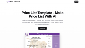 price-list-template