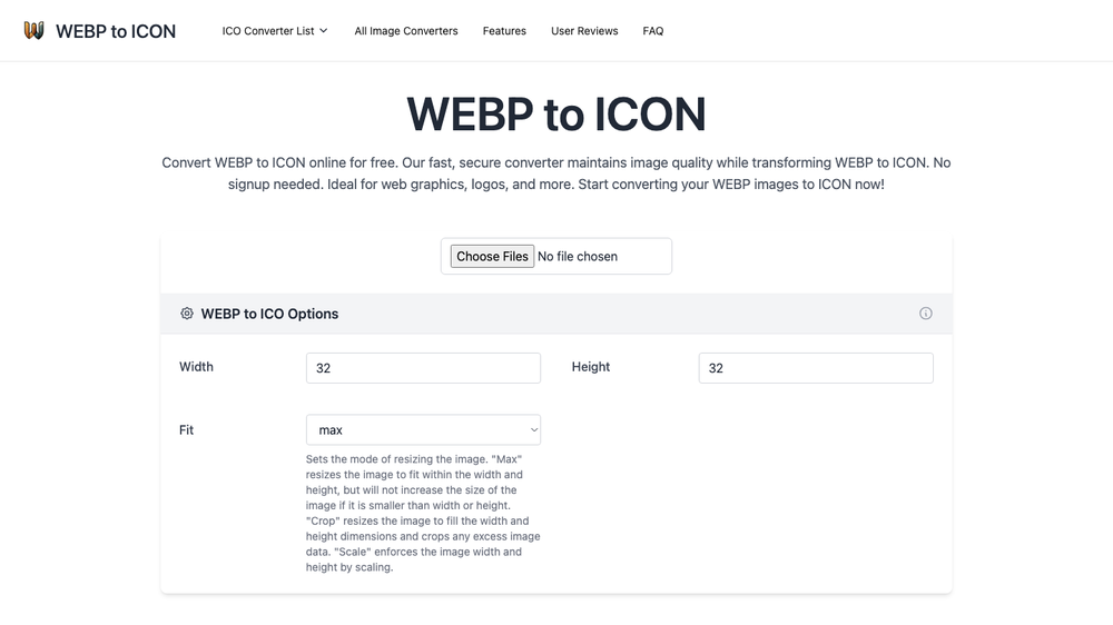 WEBP to ICON