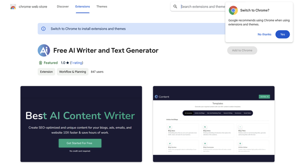 Free AI Writer and Text Generator