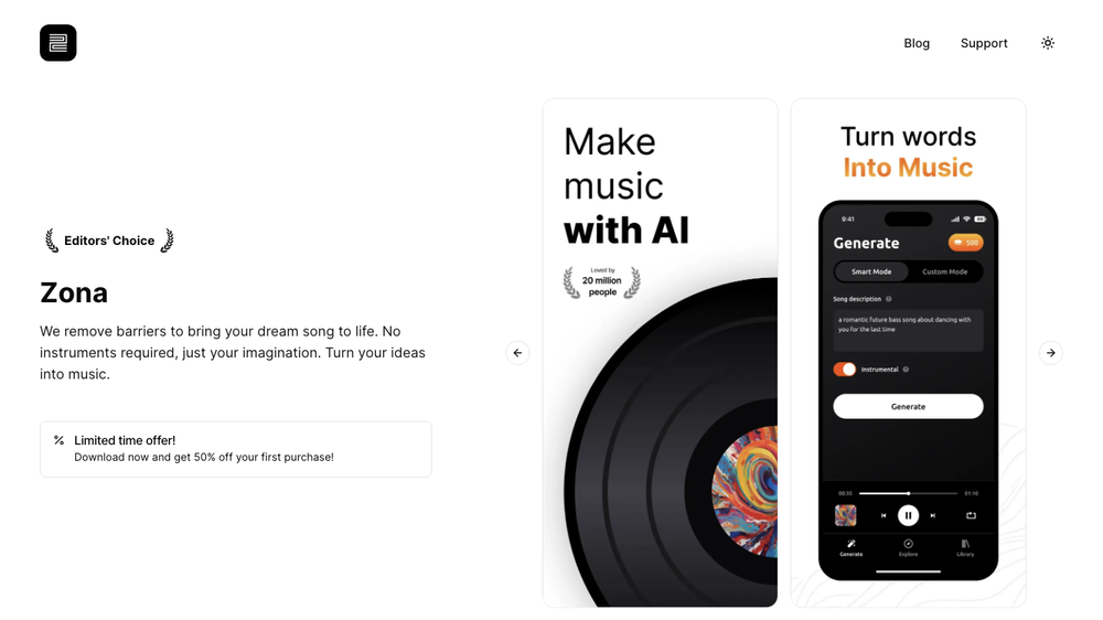 Zona: AI Song & Music Generator