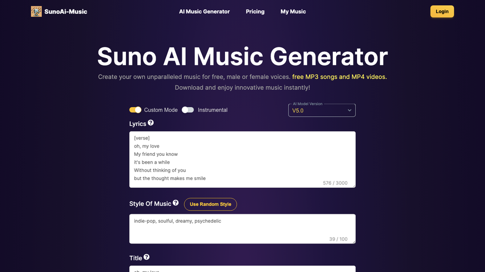 Suno AI Music Generator By SunoAI