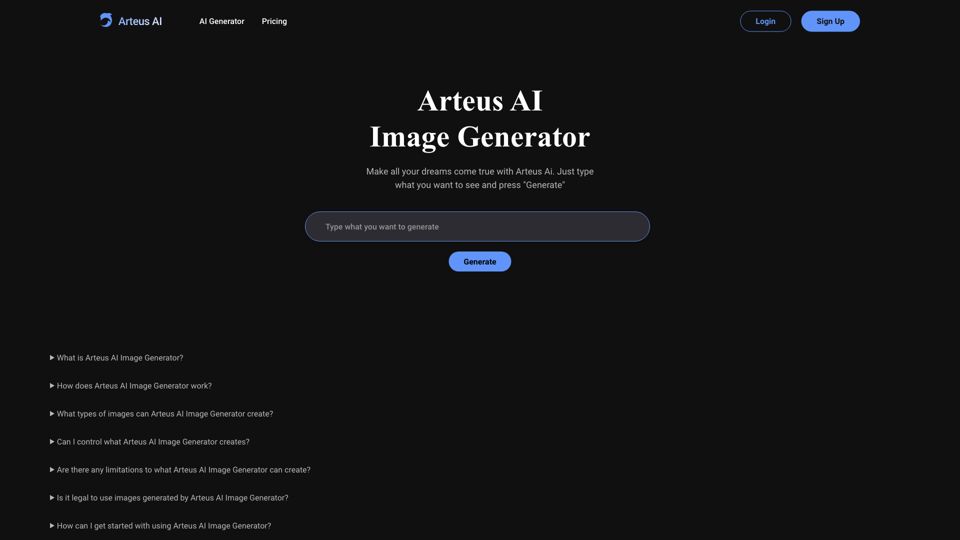 Arteus AI Image Generator