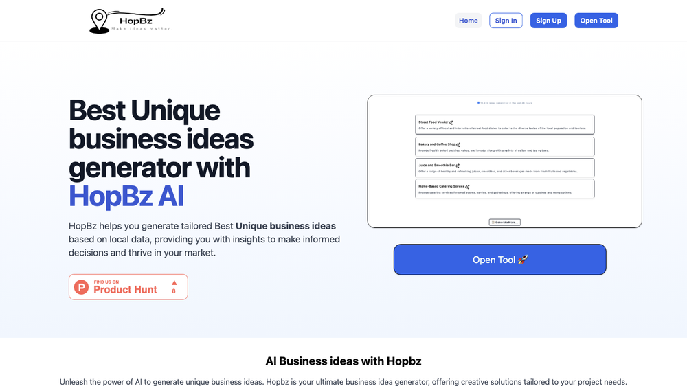 Hopbz - AI Business Ideas & Opportunities Generator