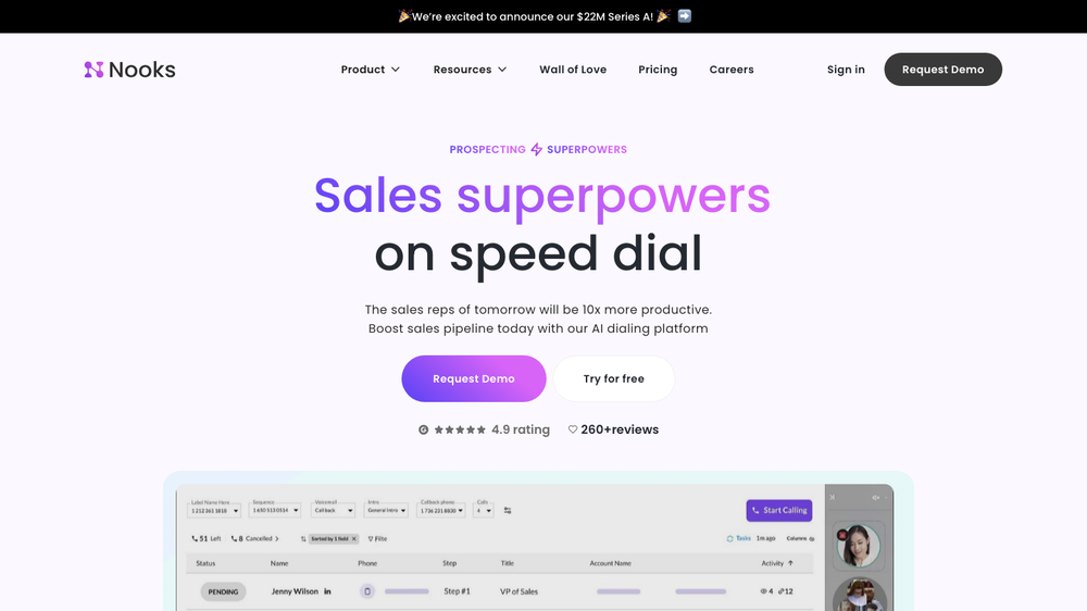 Nooks | AI Powered Parallel Dialer and Virtual Salesfloor