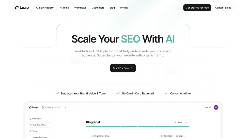 Leap AI SEO Platform